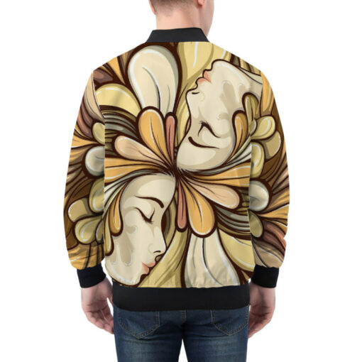 Multicolor Faces Art Bomber Jacket - Image 2