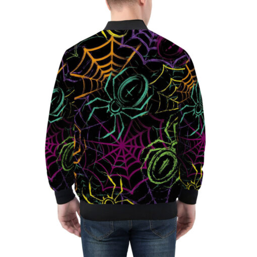 Colorful Spiders Spiderweb Bomber Jacket - Image 2