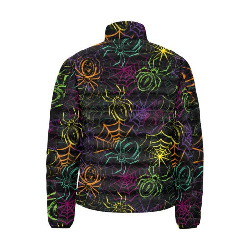 Colorful Spiders Spiderweb Men's Padded Jacket - Image 2