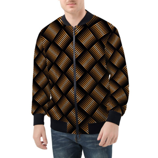 Metal Geometric Bomber Jacket - Image 3