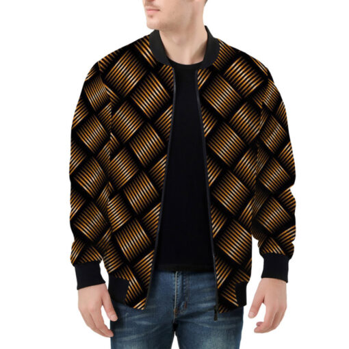 Metal Geometric Bomber Jacket