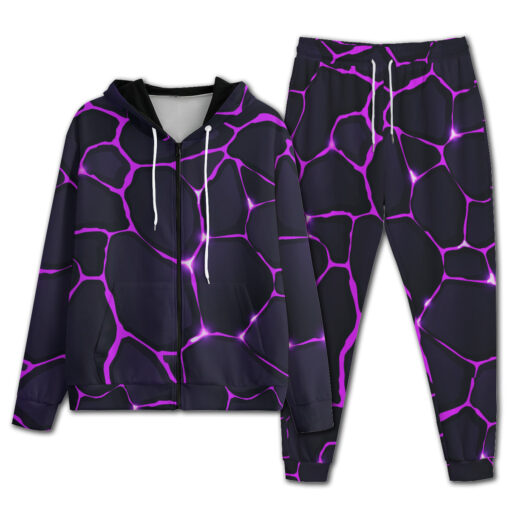 Cracked Purple Magic Glow Men's Tracksuit