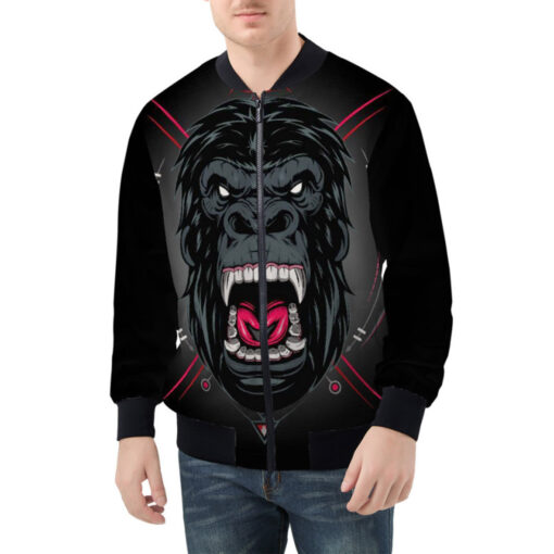 Gorilla Angry Face Bomber Jacket - Image 3