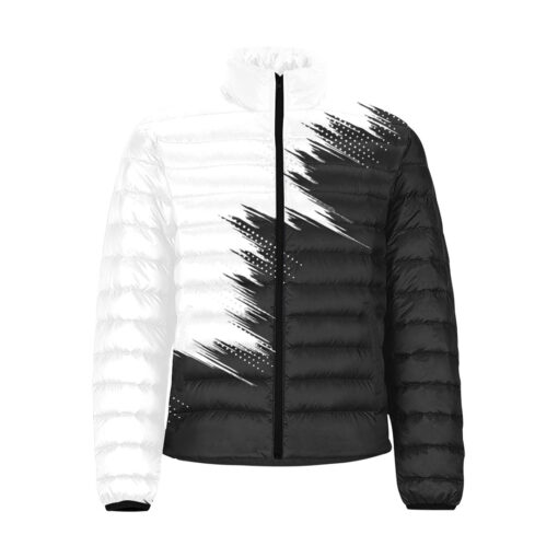 Black White Modern Grunge Men's Padded Jacket