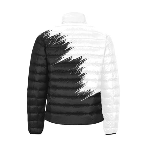 Black White Modern Grunge Men's Padded Jacket - Image 2