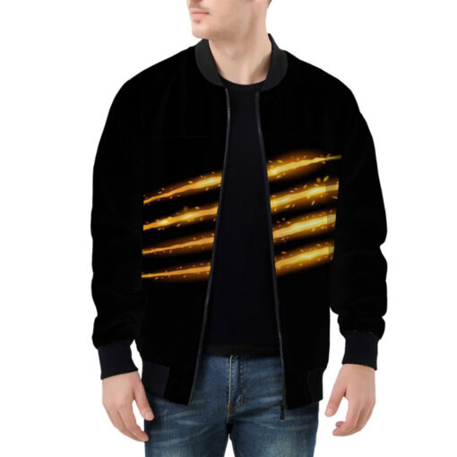 Sparkling Monster Claw Scratches Bomber Jacket