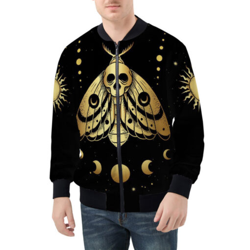 Esoteric Death Moth Moon and Sun Bomber Jacket - Image 3