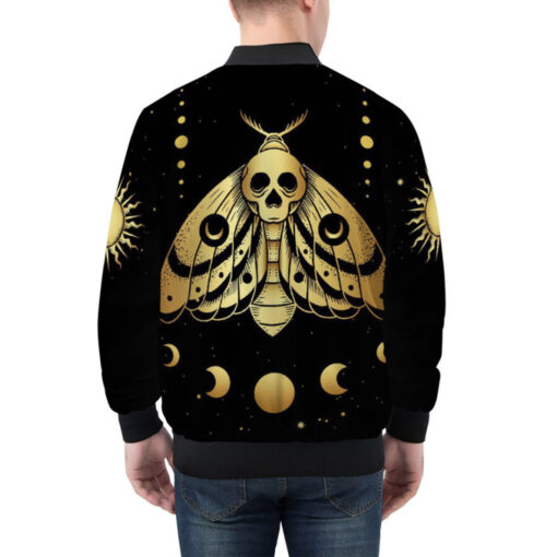 Esoteric Death Moth Moon and Sun Bomber Jacket - Image 2