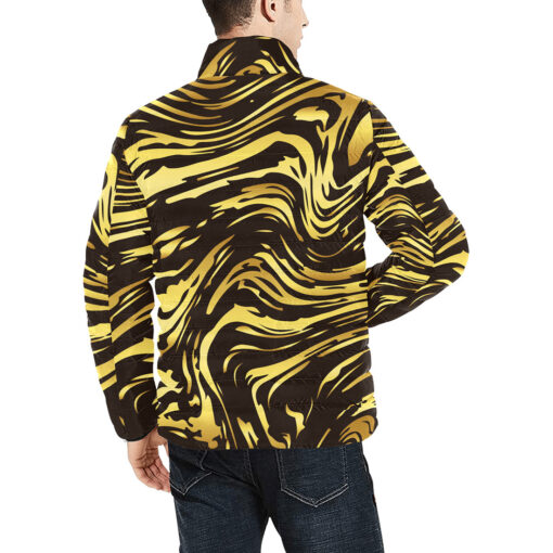 Shiny Golden Marble Men's Padded Jacket - Image 4