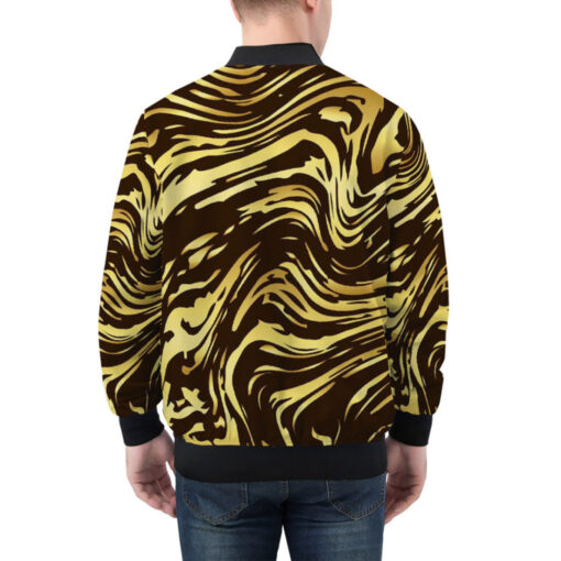 Shiny Golden Marble Bomber Jacket - Image 2