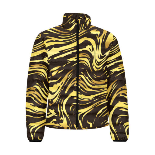 Shiny Golden Marble Men's Padded Jacket