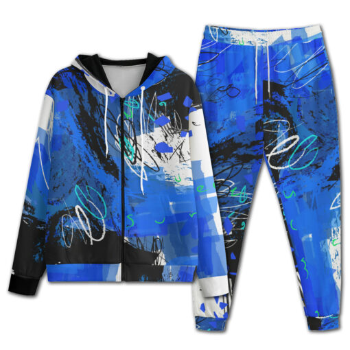 Abstract Blue Grunge Men's Tracksuit