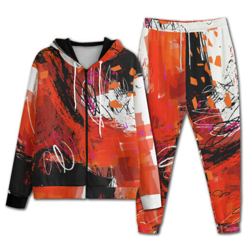 Abstract Red Grunge Men's Tracksuit