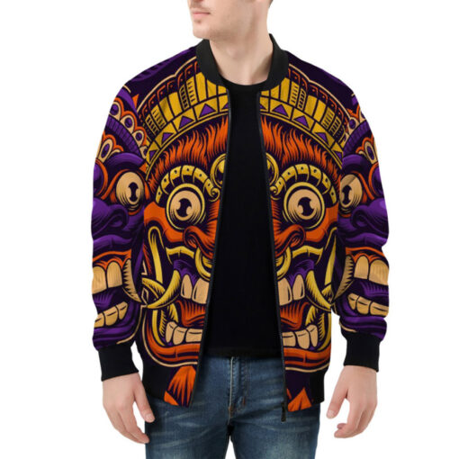 Traditional Bali Masks Bomber Jacket