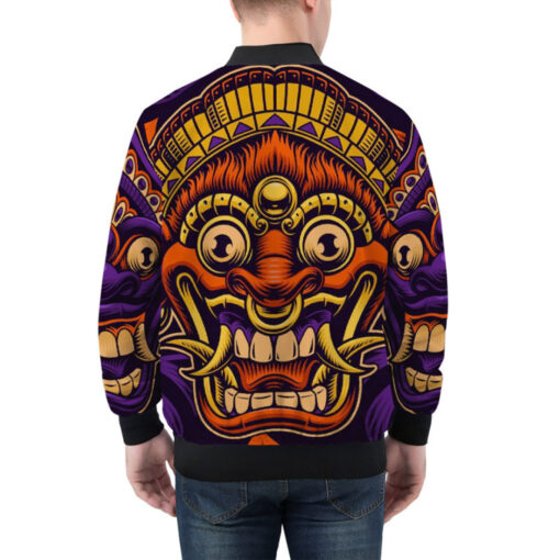 Traditional Bali Masks Bomber Jacket - Image 2