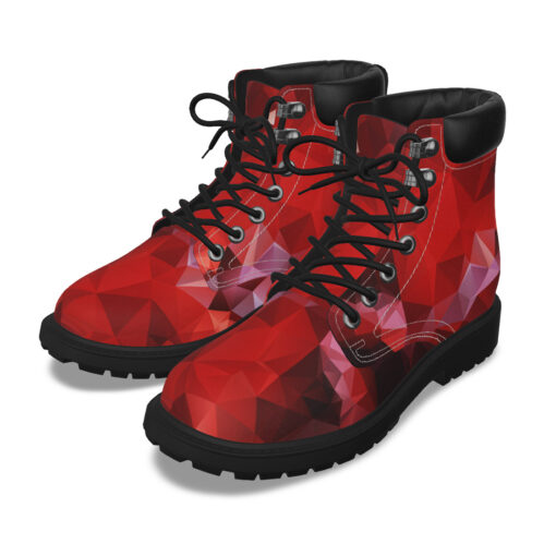 Polygonal Red Geometric Classic Boots - Image 5