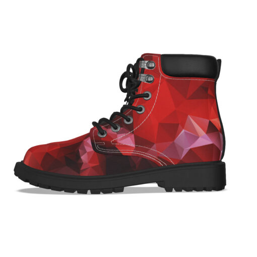 Polygonal Red Geometric Classic Boots - Image 6