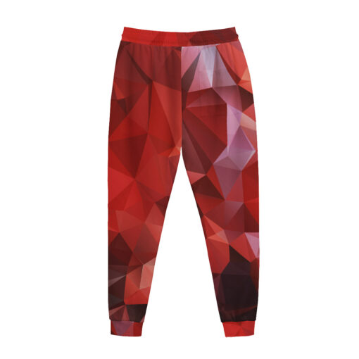 Polygonal Red Geometric Men's Tracksuit - Image 3