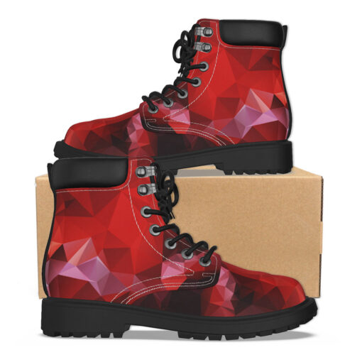 Polygonal Red Geometric Classic Boots