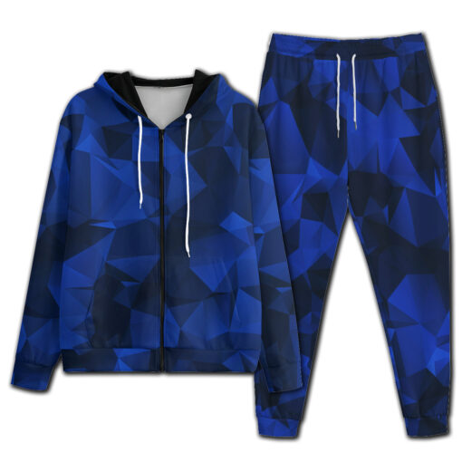 Polygonal Red Geometric Men's Tracksuit