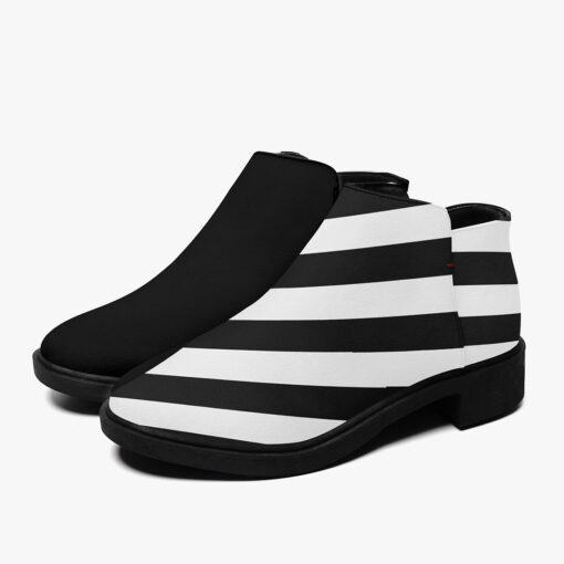 Black and White Stripes Fashion Boots - Image 5