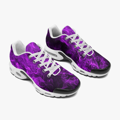 Violet Neon Fire And Smoke Cushion Air Sneakers