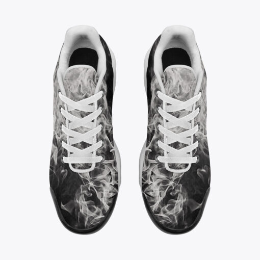 White Fire And Smoke Cushion Air Sneakers - Image 6