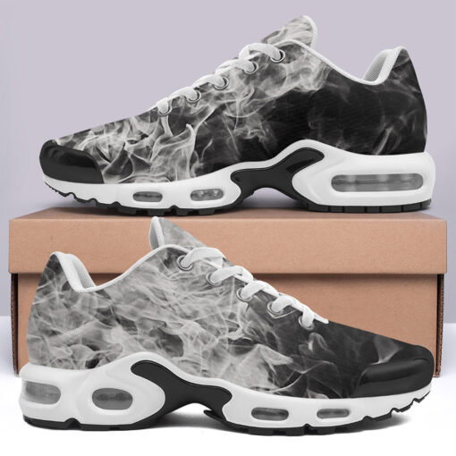 White Fire And Smoke Cushion Air Sneakers - Image 3