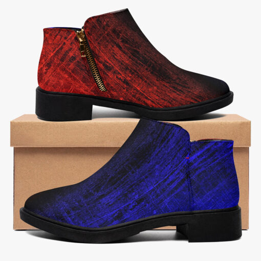 Blue Red Scuffs Fashion Boots - Image 2