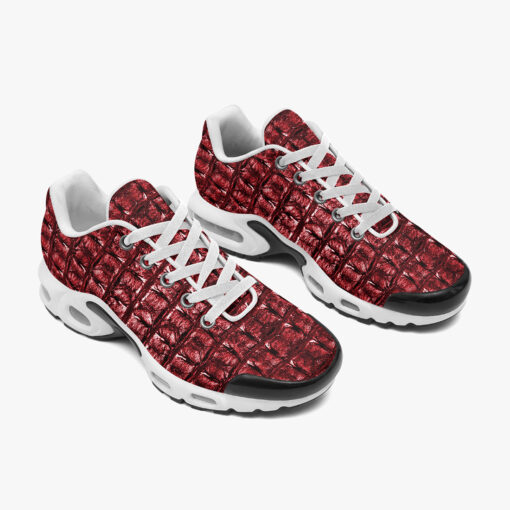 Red Alligator Texture Print Cushion Air Sneakers