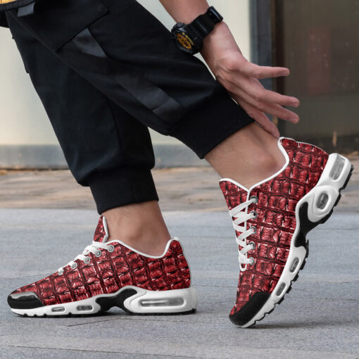 Red Alligator Texture Print Cushion Air Sneakers - Image 2