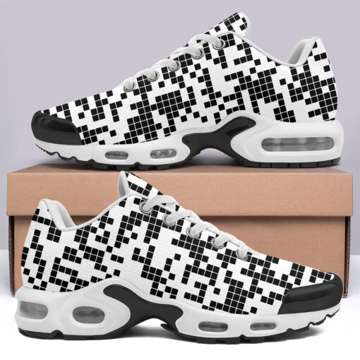 Black and White Pixels Cushion Air Sneakers - Image 3