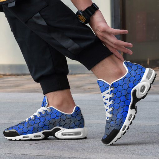 Hexagons Blue Smoke Cushion Air Sneakers - Image 2