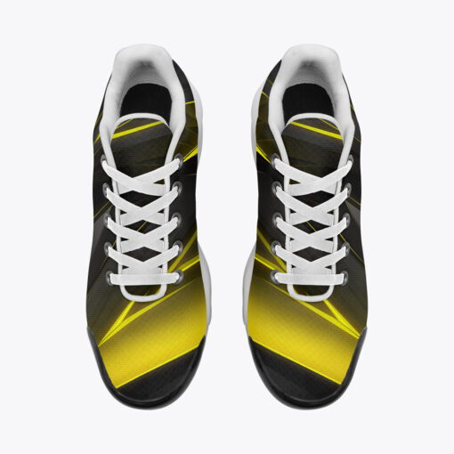 Geometric Yellow Stripes Cushion Air Sneakers - Image 6