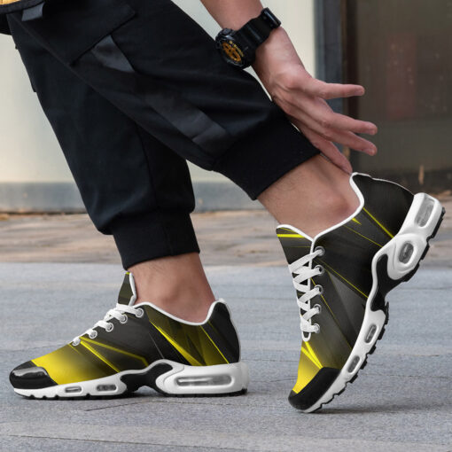 Geometric Yellow Stripes Cushion Air Sneakers - Image 2