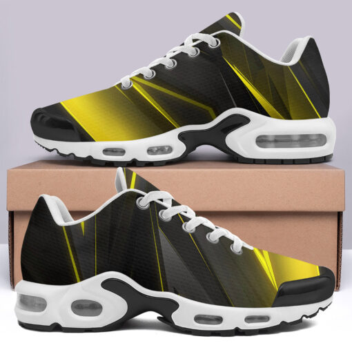 Geometric Yellow Stripes Cushion Air Sneakers - Image 3