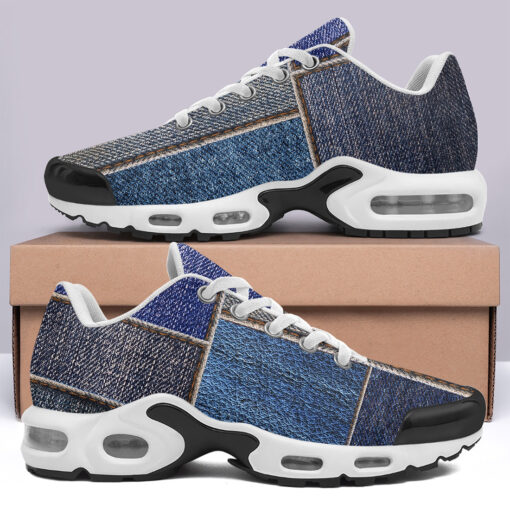 Blue Denim Patchwork Cushion Air Sneakers - Image 3