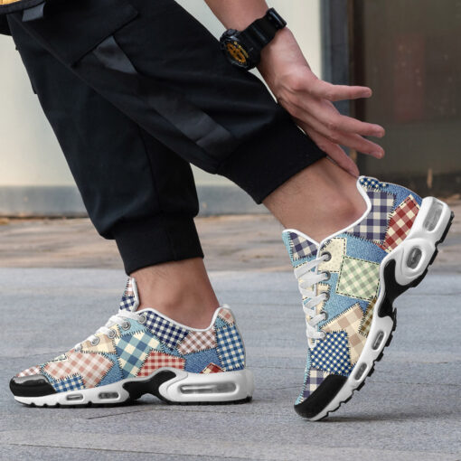 Cloth Patchwork Art Cushion Air Sneakers - Image 2