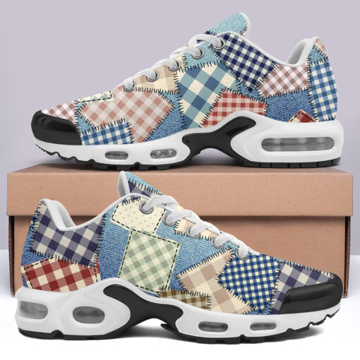 Cloth Patchwork Art Cushion Air Sneakers - Image 3