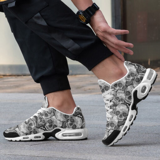 Gray Skulls Camouflage Cushion Air Sneakers - Image 2