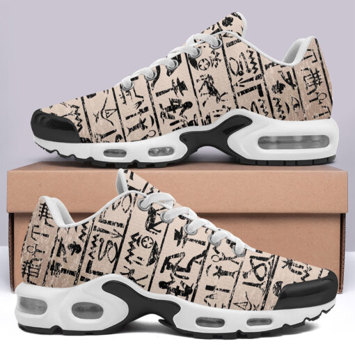 Egyptian Hieroglyphs Grunge Cushion Air Sneakers - Image 3