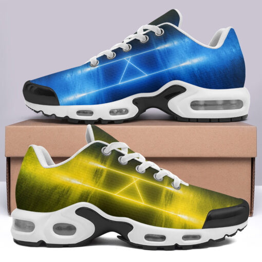 Yellow Blue Sci-Fi Neon Light Cushion Air Sneakers - Image 3