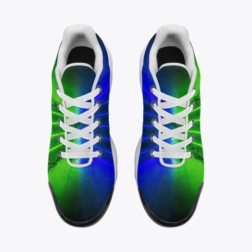 Green Blue Futuristic Neon Cushion Air Sneakers - Image 6