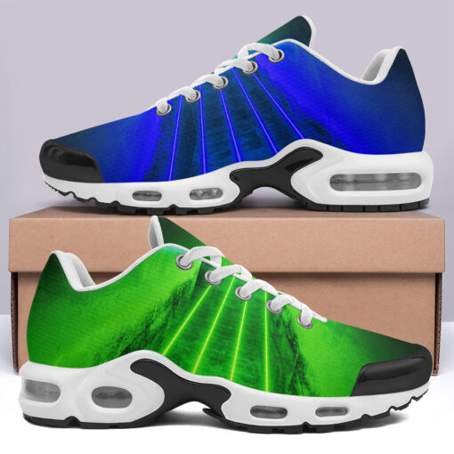 Green Blue Futuristic Neon Cushion Air Sneakers - Image 3