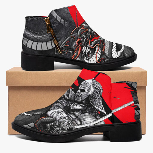 Japanese Dragon and Samurai Fashion Boots - Image 2