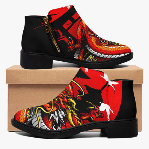 Japanese Red Dragon Fashion Boots - Image 2