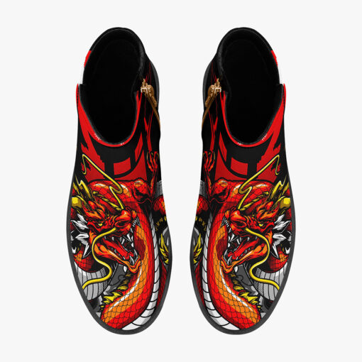 Japanese Red Dragon Fashion Boots - Image 7