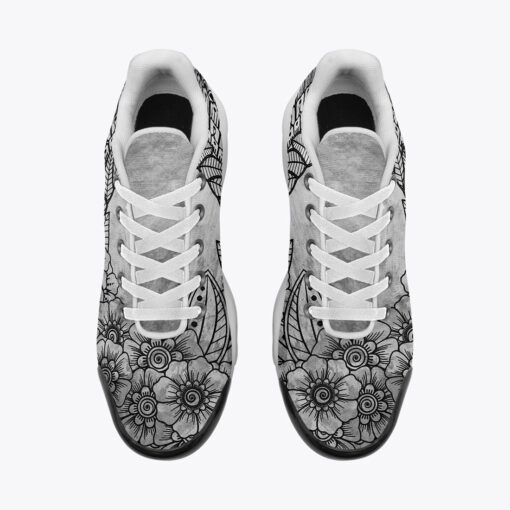 Mehndi Ornament Lotus Flower Cushion Air Sneakers - Image 6