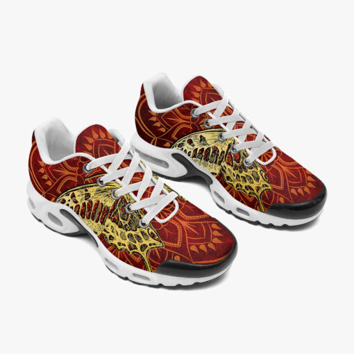 Golden Butterfly on Red Cushion Air Sneakers