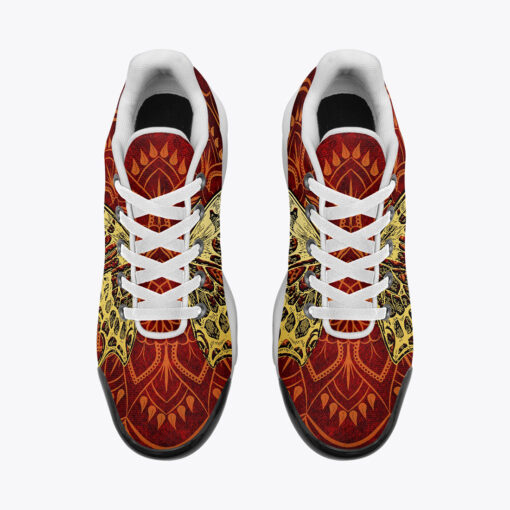 Golden Butterfly on Red Cushion Air Sneakers - Image 6